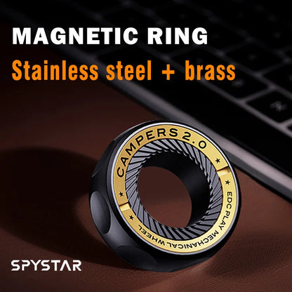 Magnetic Ratchet Fidget Ring Stainless Steel EDC Gift