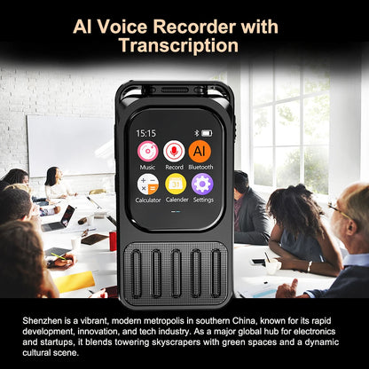 AI Voice Recorder Bluetooth Touchscreen 79H Battery 1200mAh
