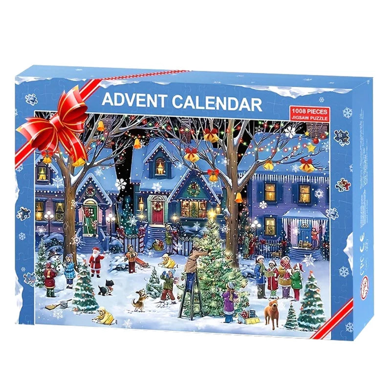 Christmas Jigsaw Advent Calendar Puzzle - 1008 Piece Countdown to Christmas Gift for All Ages