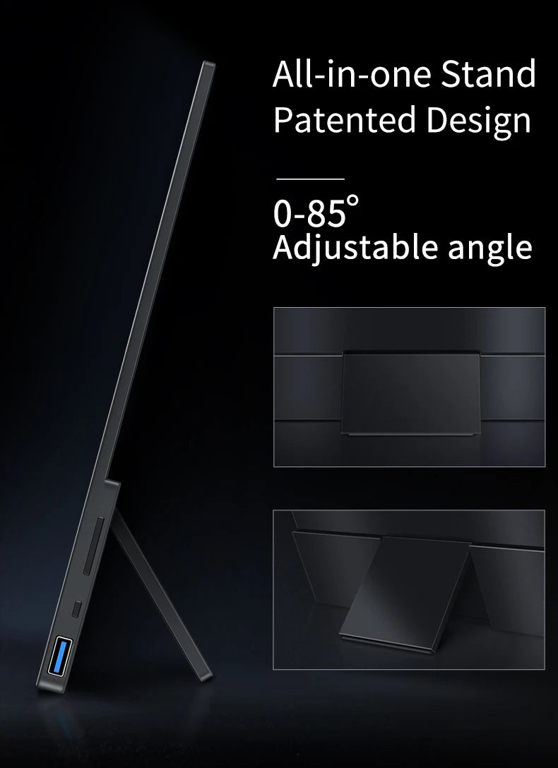 OLED 13.3 bærbar skjerm metallramme reiseskjerm