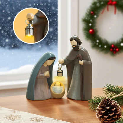 Nativity Scene Ornament Luminous Handheld Lamp Folk Art Christmas Decor 2025 Gift