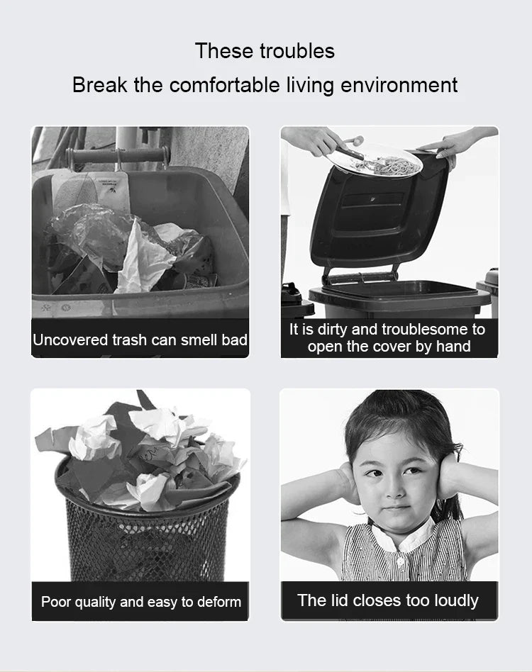 Smart Sensor Trash Can Rectangular Kitchen Bathroom