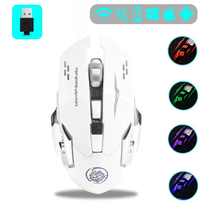Wireless Gaming Mouse Rechargeable Silent RGB Backlight