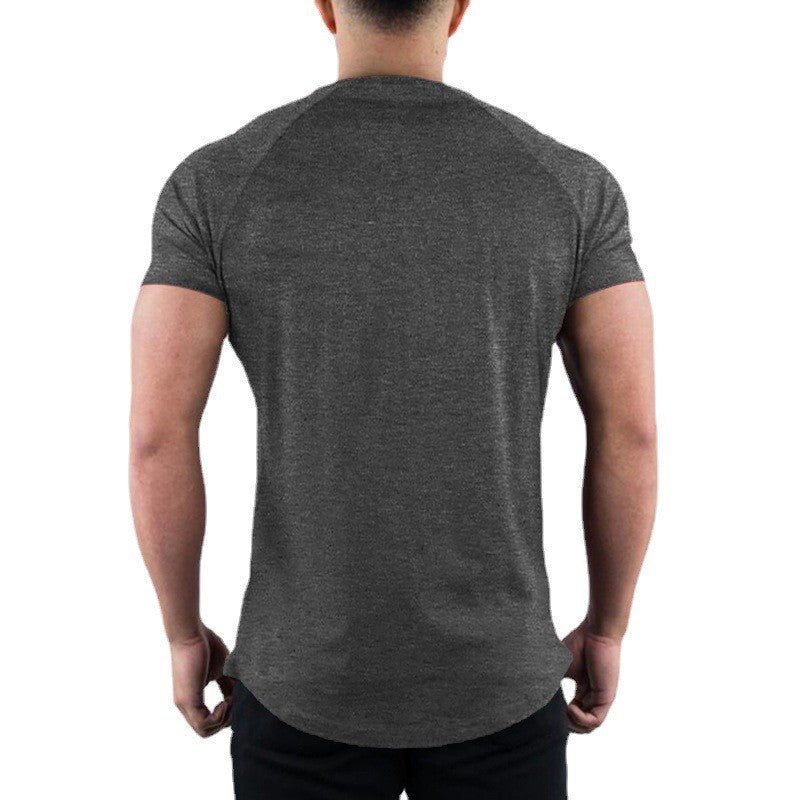 Breathable slim fit men's gym t-shirt – short sleeve, cotton blend, for workout & casual wear