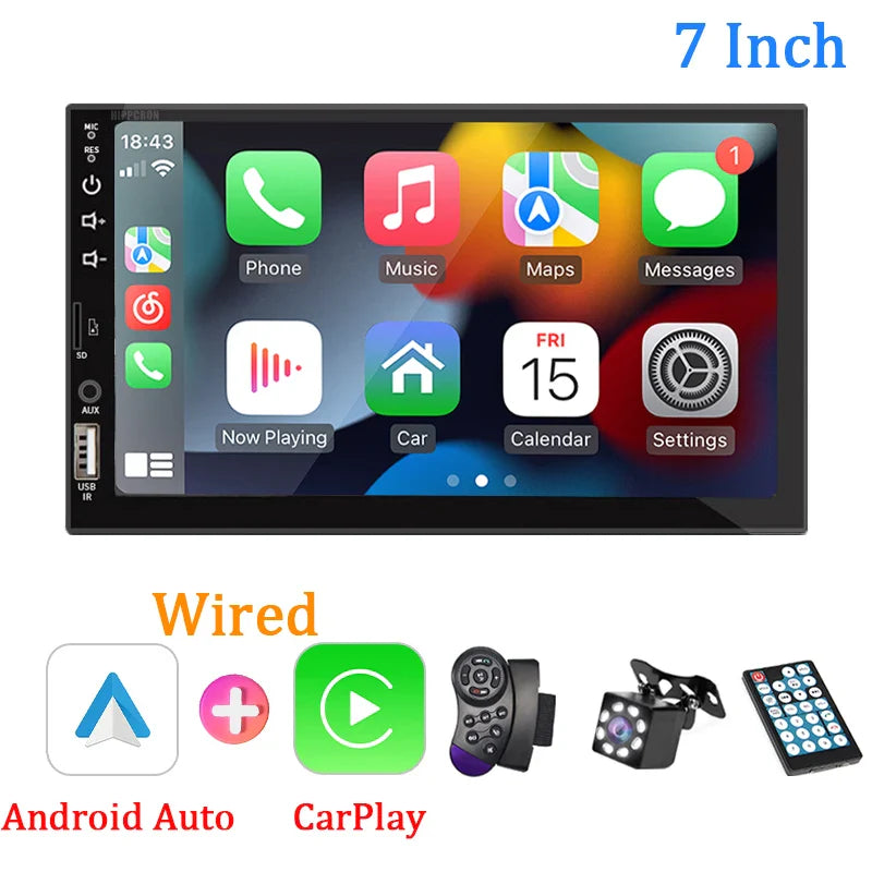 Car Stereo 7 Inch CarPlay Android Auto Multimedia Player With Bluetooth FM Radio AUX MirrorLink Fall 2025 Upgrade