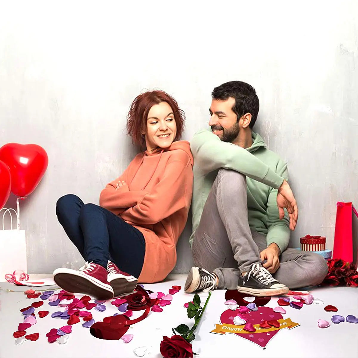 Hjertekonfetti Polstrede Stofhjerter 200 Stk Røde Valentinsdag 2026 Bordpynt Til Bryllupsfest