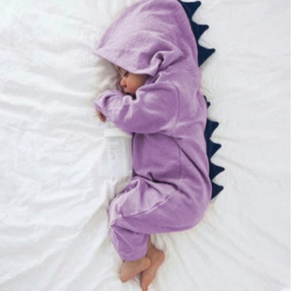 Newborn Baby Dinosaur Hooded Romper Jumpsuit Autumn Winter Clothes for Boys and Girls
