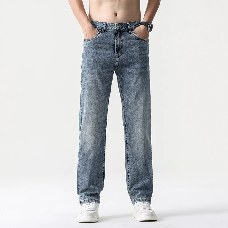Jeans de pierna ancha para hombre de gran tamaño - Lyocell recto, casual