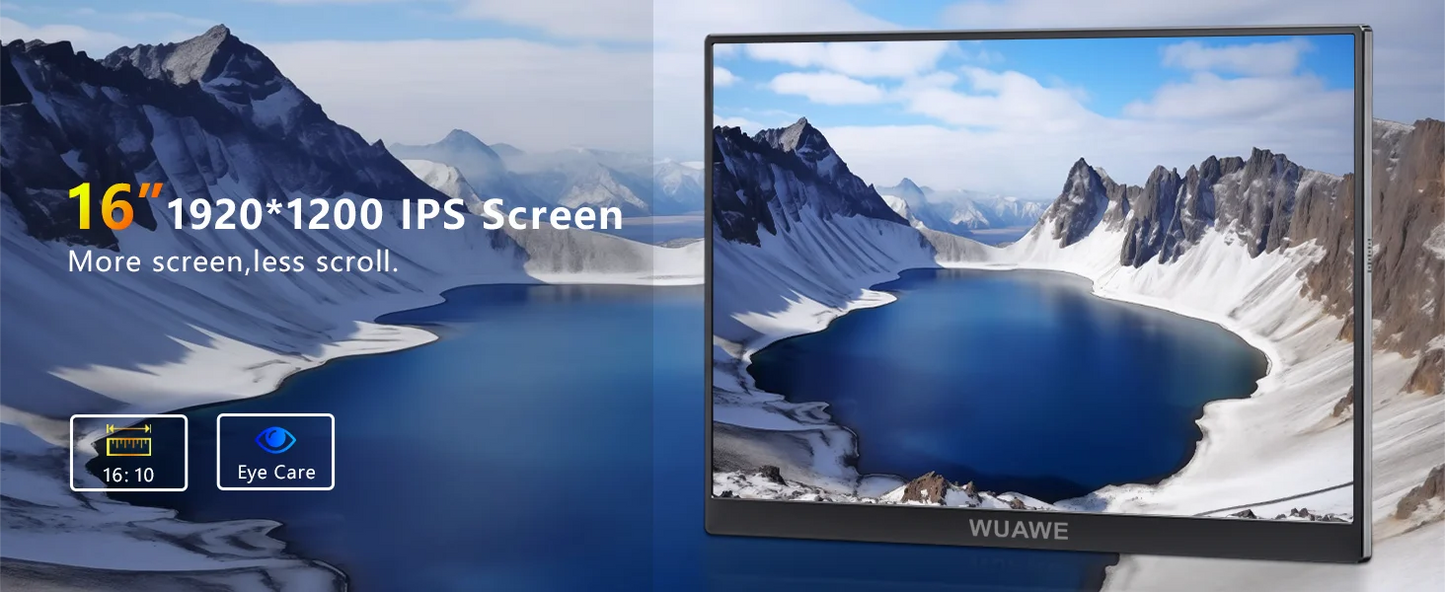 Écran portable 16 pouces 120Hz 1920x1200 HDR Cadeau de vacances