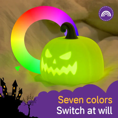 Lampada Notturna di Halloween in Silicone con Fantasma, Anatra e Zucca Carina Lampada Halloween 2025 per Cameretta Ricaricabile Regalo Sicuro per Bambini