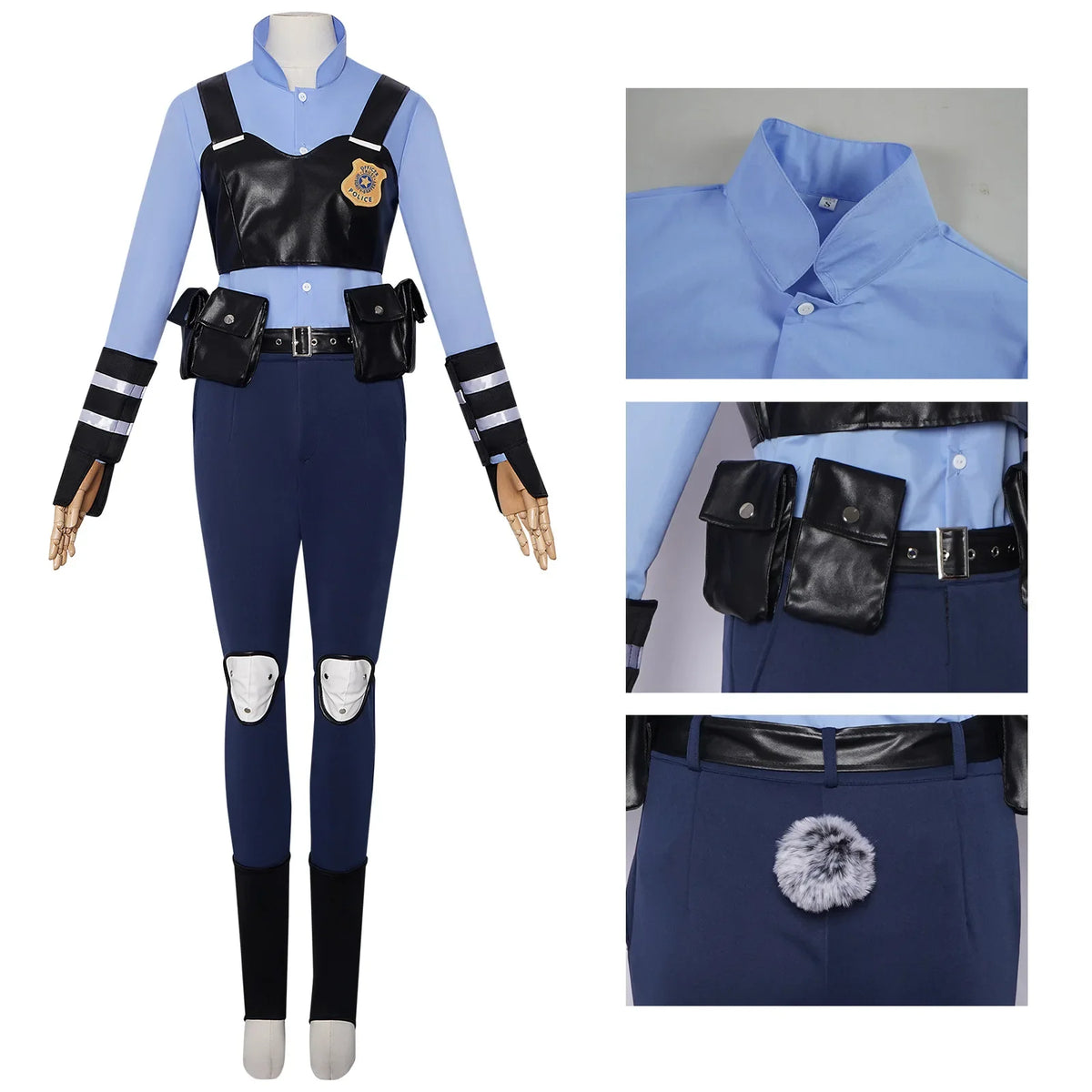 Cosplaykostuumset als politie-uniform van Zootopia Judy Hopps voor kinderen en volwassenen Halloween carnaval 2026