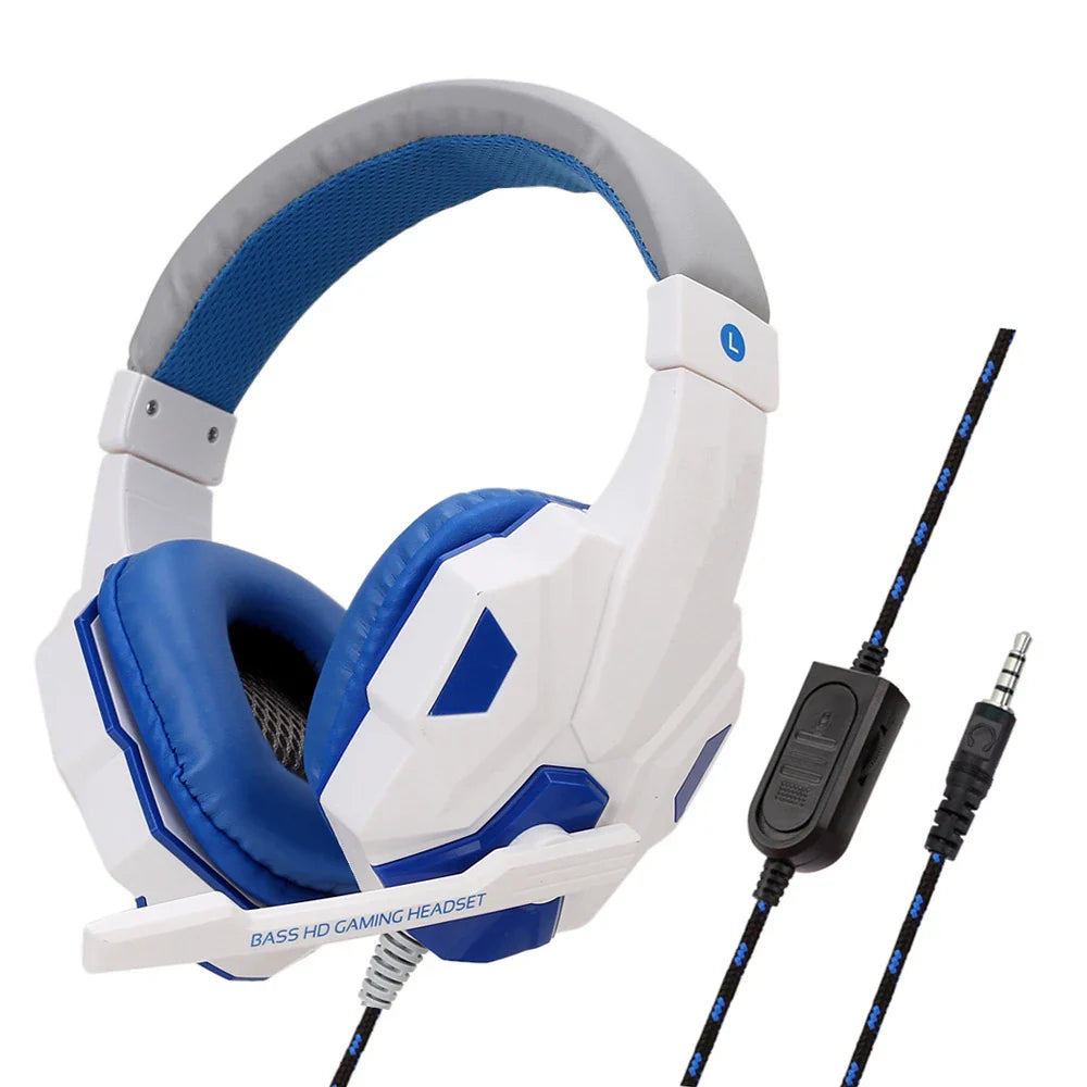 Gaming Headset Wired Noise Cancelling Microphone Adjustable