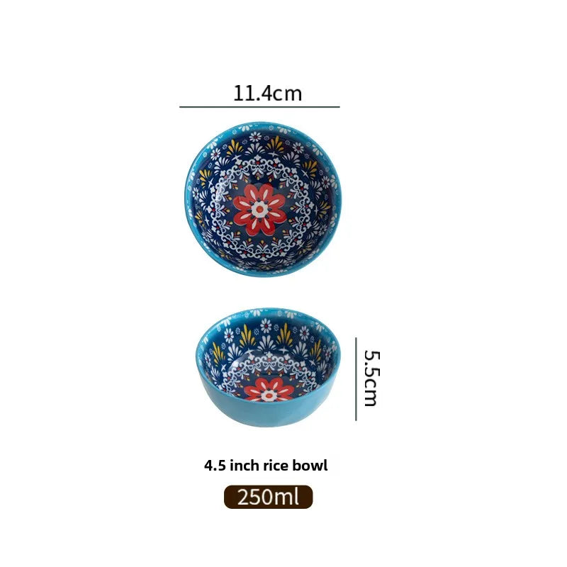 Boheme keramisk riskål retro nudelskål køkkengave