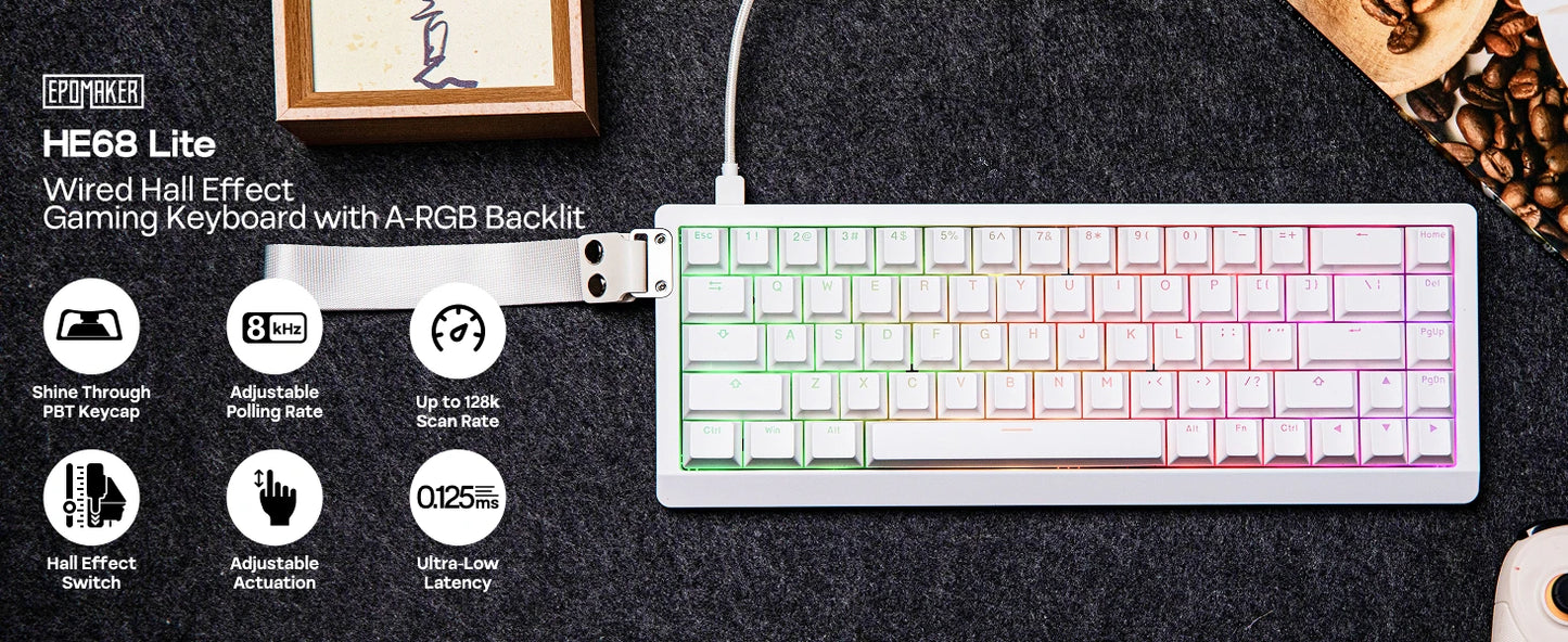 Teclado Mecánico Cableado Magnético al 65 Porciento con Retroiluminación RGB