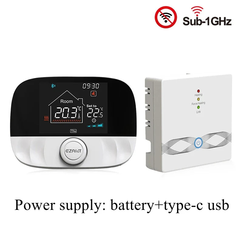 Smart Thermostat Wireless RF433 Floor Heating Control For Gas Boiler Tuya App USB Powered Fall 2025 Energy Saving