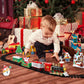 Electric Christmas Train Set for Kids - Colorful Plastic Model with Tracks, Realistic Sounds & Lights, Perfect Holiday Gift