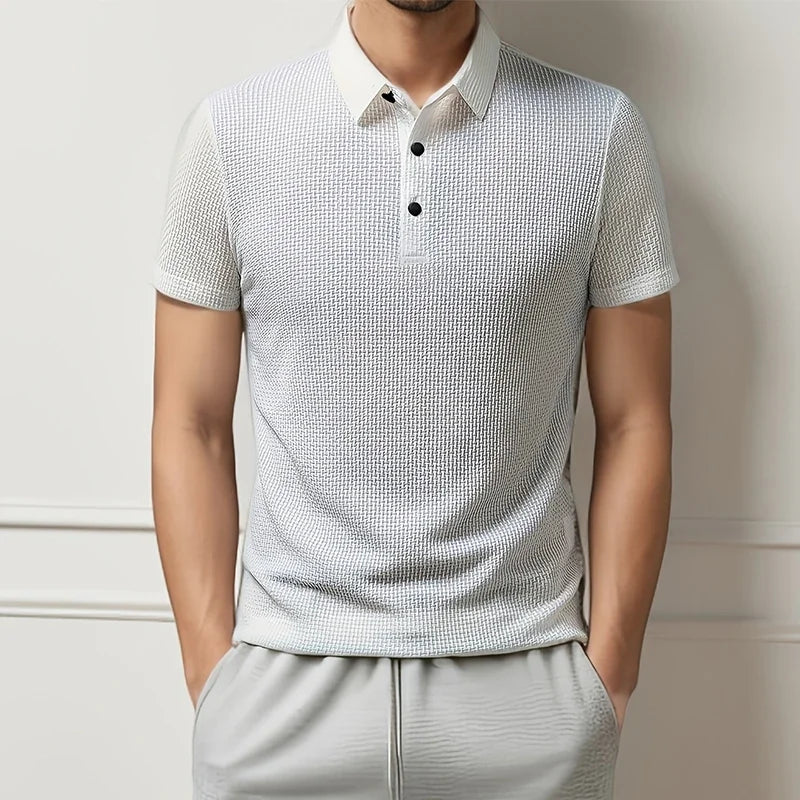Breathable men's polo shirt – short sleeve, casual summer style, slim fit versatile top