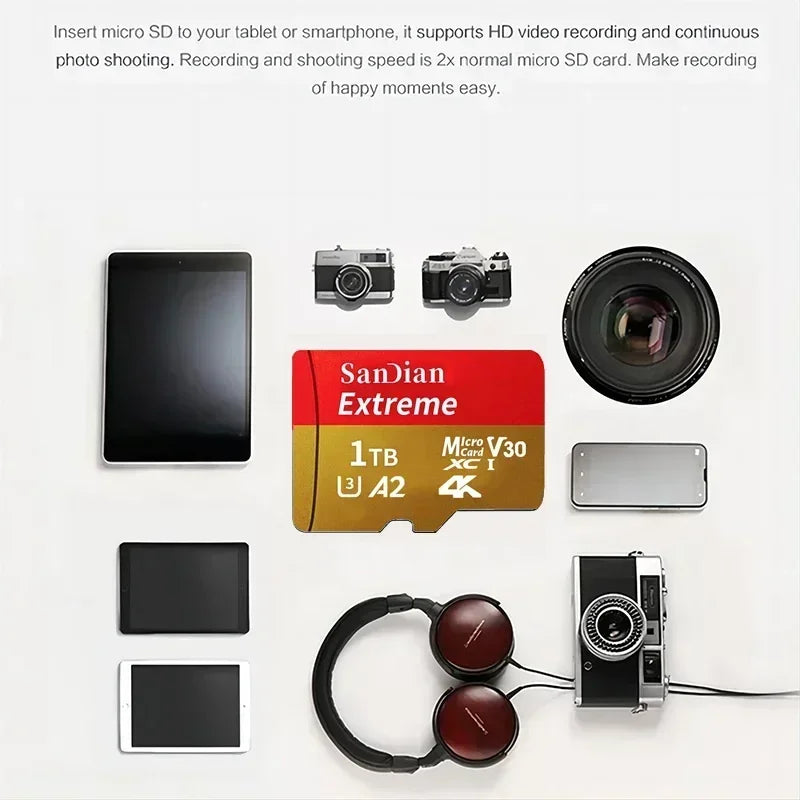 Tarjeta MicroSD 1TB UHS I Clase 10 Almacenamiento de Alta Velocidad