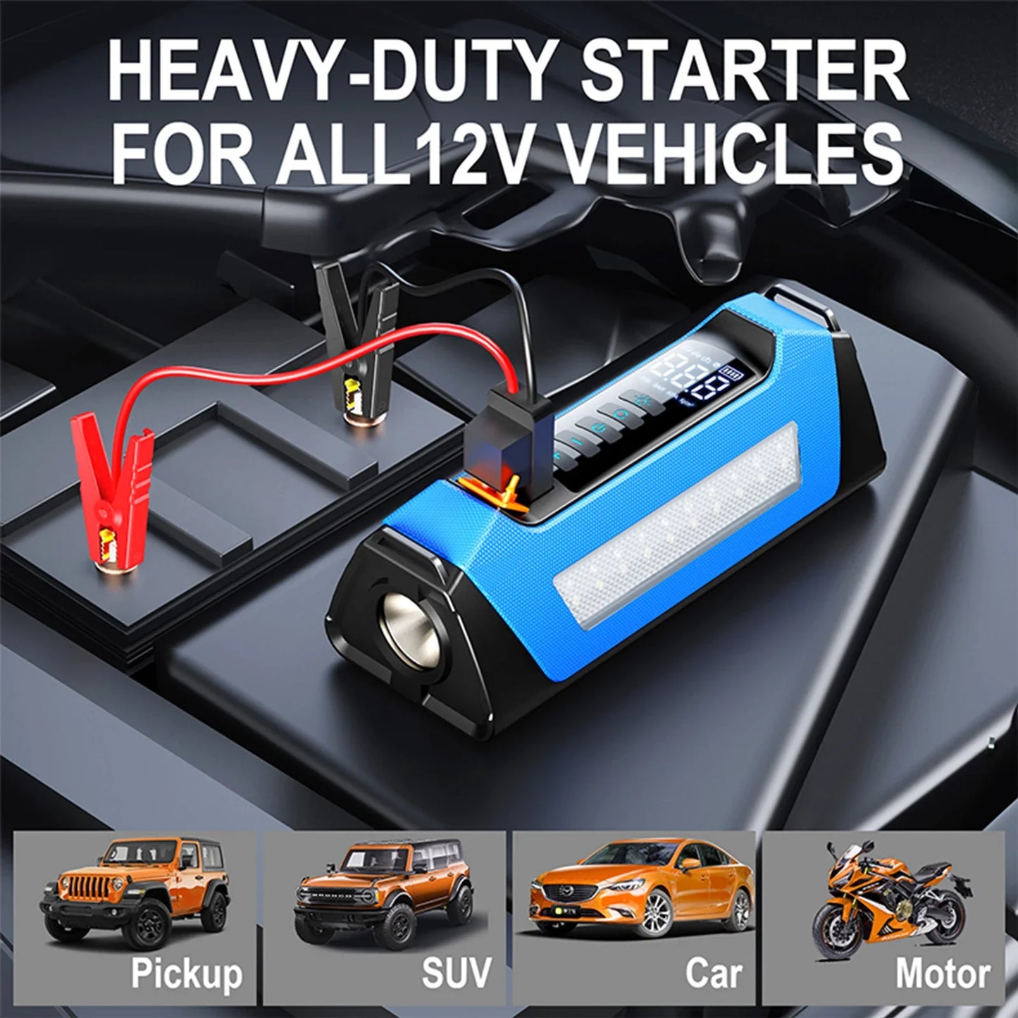 Auto Starthilfe Tragbare Powerbank 12V Mit Luftkompressor 6000A Spitzenwert Notstart 180 PSI Ablauf 2025