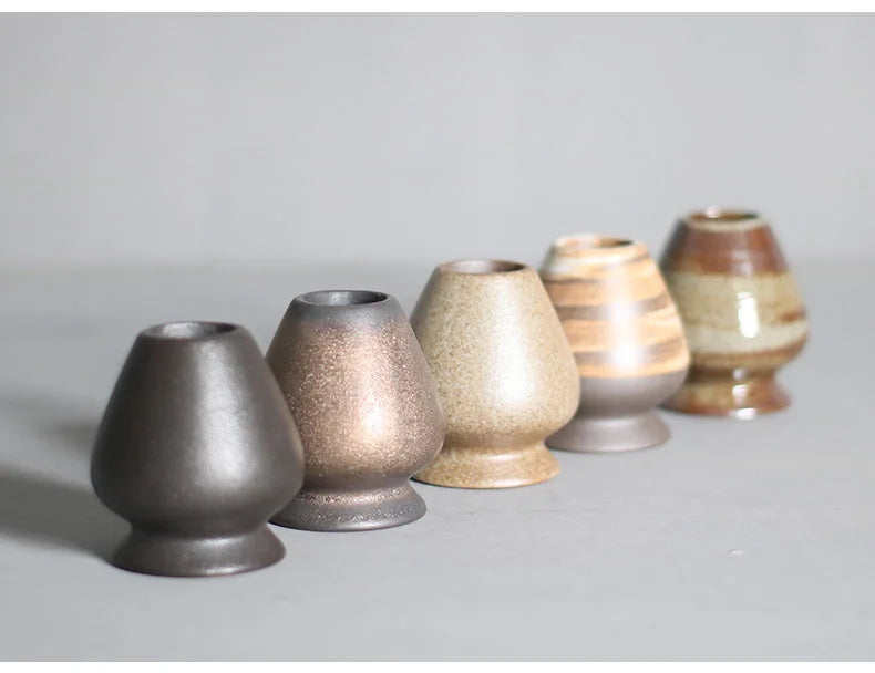 Matcha te pisker holder keramik stativ rustik teudstyr