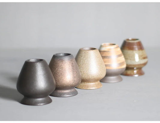 Matcha-Tee-Besenhalter Keramikständer Rustikales Teegeschirr