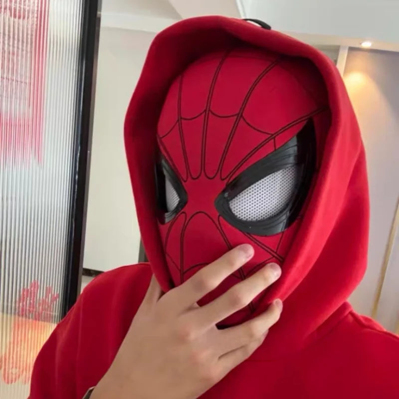 Remote-Controlled Spider-Man LED Cosplay Headgear with Glowing Red and Black Design 2026