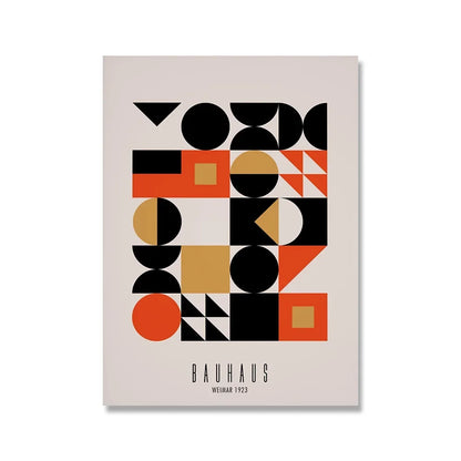 Impression sur toile murale Bauhaus avec citation rose moderne nordique