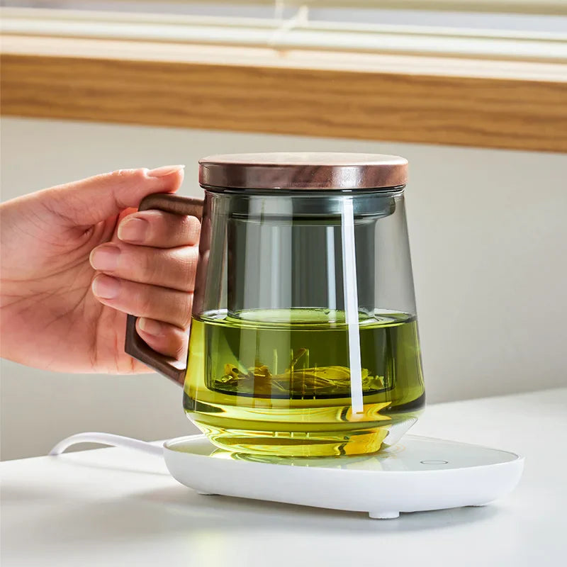 Glass Tea Cup With Wood Handle Heat Resistant Puer Filter Mug Kung Fu Tea Set Fall 2025 Easy Brewing