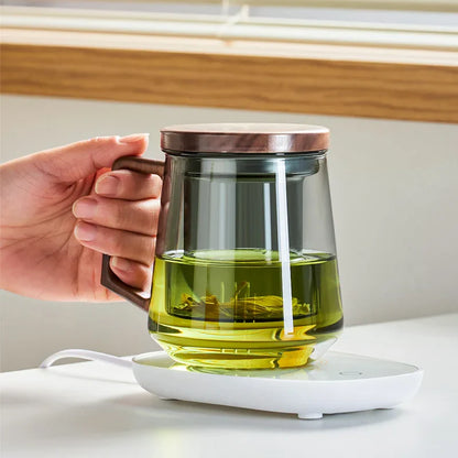 Glass Tea Cup With Wood Handle Heat Resistant Puer Filter Mug Kung Fu Tea Set Fall 2025 Easy Brewing