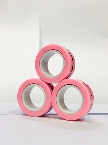 Magnetic Fidget Rings Set 3Pcs Stress Relief Spinner
