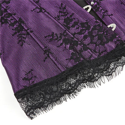 Corsetto da donna di supporto - scollo a barca, pizzo satinato