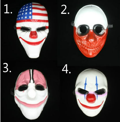 Halloween Maske Payday 2 Klovn Fullt Ansikt PVC Cosplay