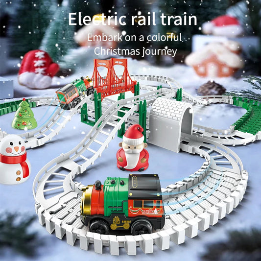 Electric Christmas Train Set for Kids - Fun Track Car Toy, Educational Gift for Children, Battery-Powered Holiday Playtime