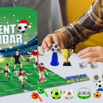 Fußball-Themen-Weihnachts-Adventskalender 2025 - Kinder Bausteine Countdown Spielzeug