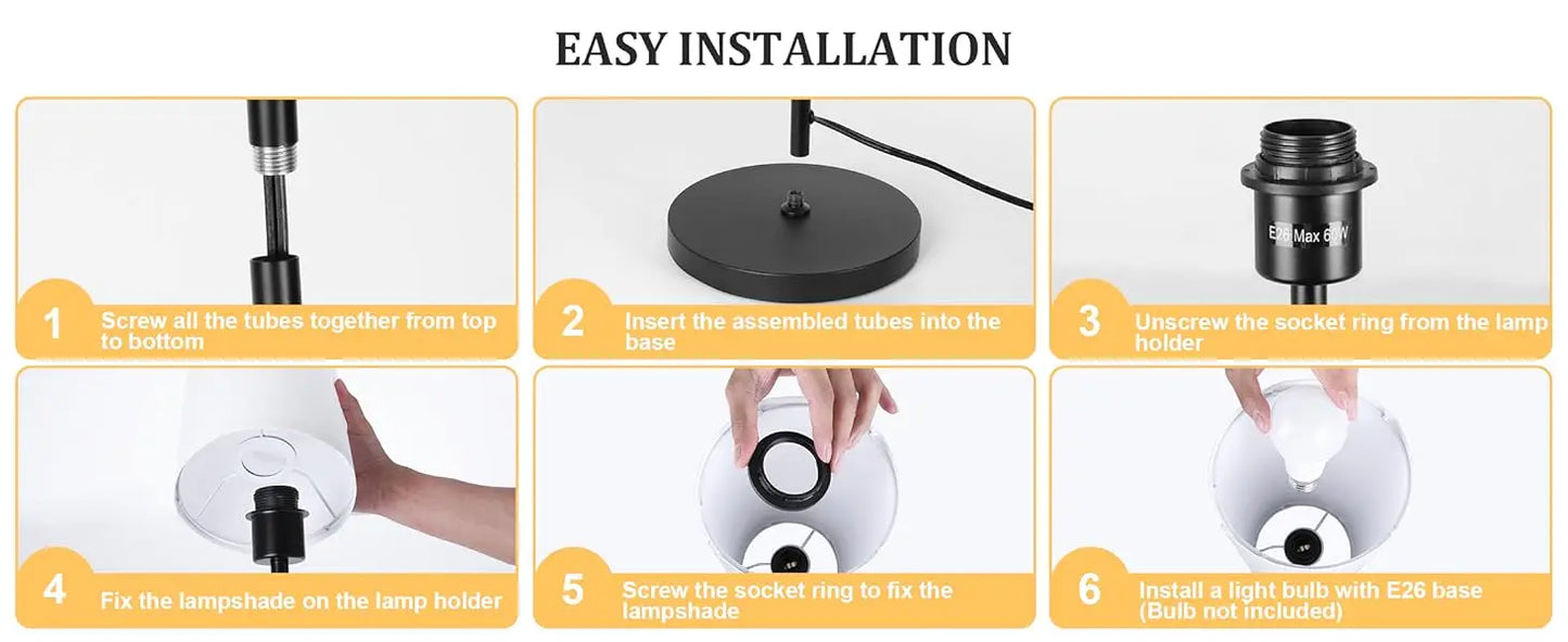 Japandi  Modern Floor Lamp With Fabric Shade Stepless Dimming