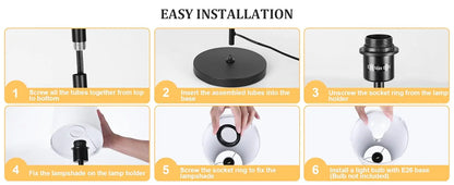 Japandi  Modern Floor Lamp With Fabric Shade Stepless Dimming