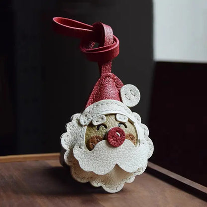 Porte-clés porte-bonheur en cuir sans visage noir confortable mignon cadeau