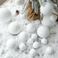 8cm White Foam Christmas Ornaments - Round DIY Tree Decor, 6-Pack Holiday Hanging Balls for Home Navidad New Year Celebrations