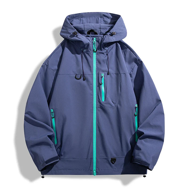 Waterproof Unisex Windbreaker - Hooded Single-Layer, Hiking