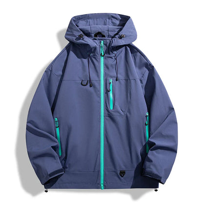 Waterproof Unisex Windbreaker - Hooded Single-Layer, Hiking