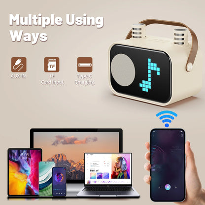 Kids Karaoke Machine Portable Bluetooth Speaker With 2 Wireless Microphones Party Gift 2025