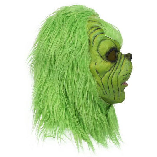 Latexmaske med fuldt ansigt og grimasse til rolleleg, uhyggelig cosplaymaske til voksne, rekvisit til halloweenfest 2026