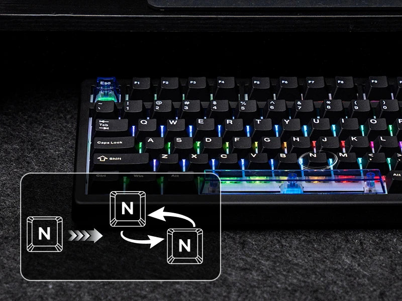 Teclado mecánico 75 por ciento Hot Swap montaje con junta cableado