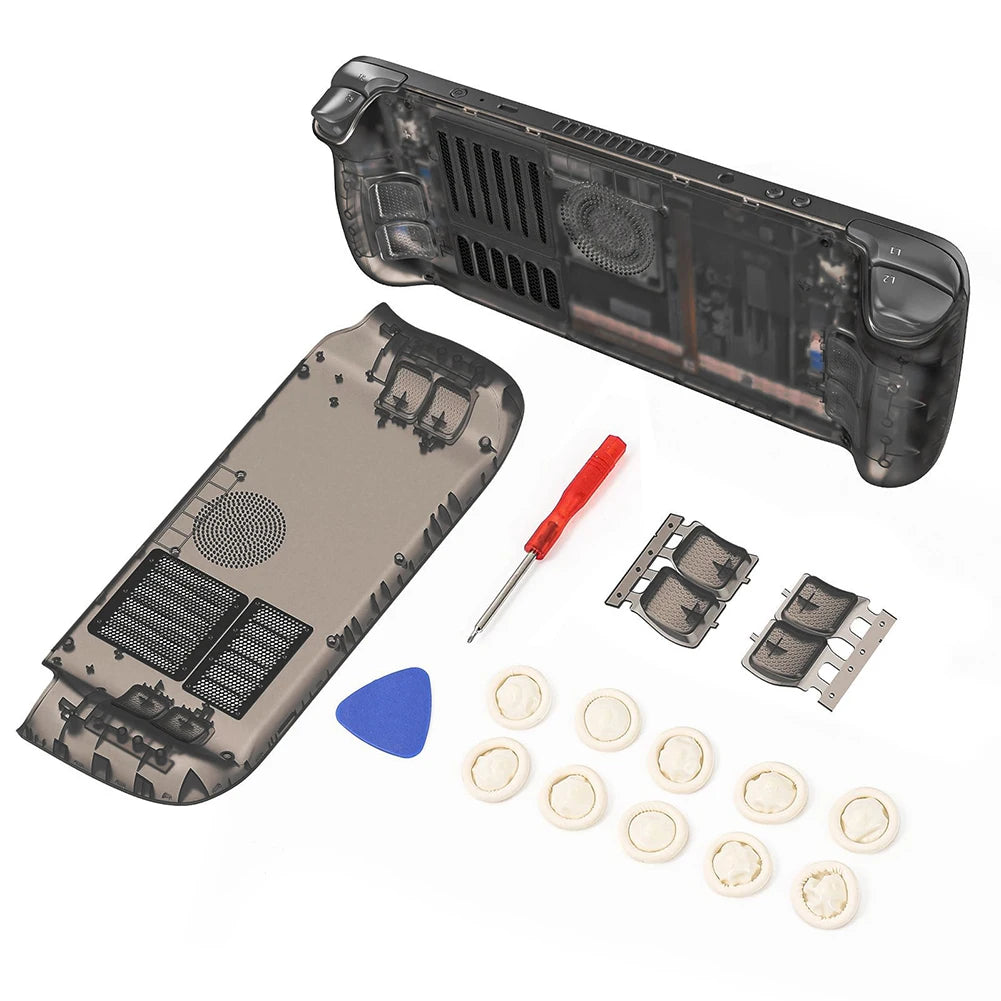 Cubierta trasera transparente para refrigeración de Steam Deck con soporte de soporte