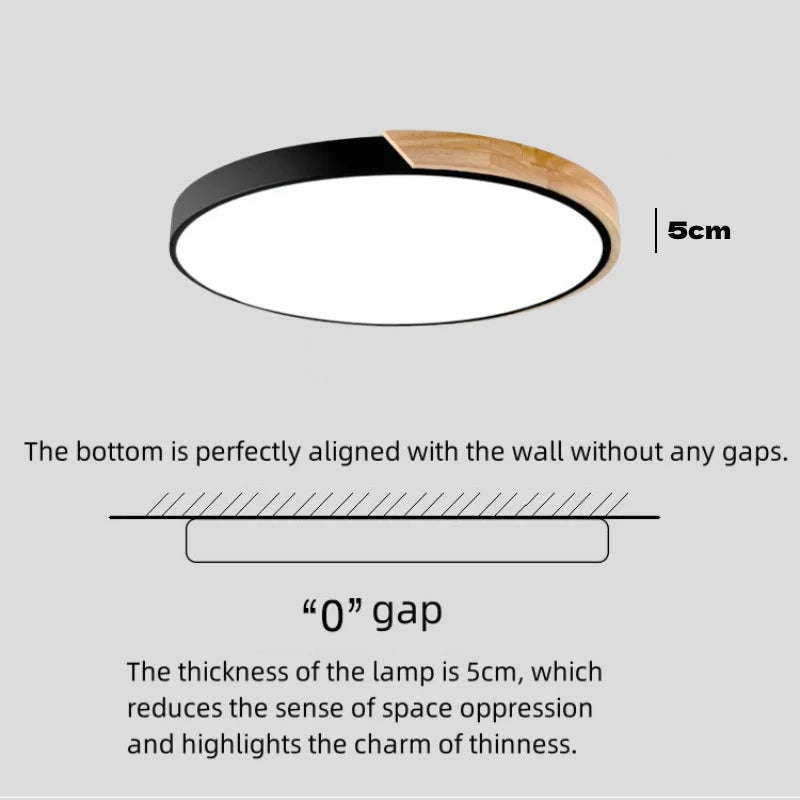 Japandi LED loftslampe nordisk træ moderne blød glød diffuser