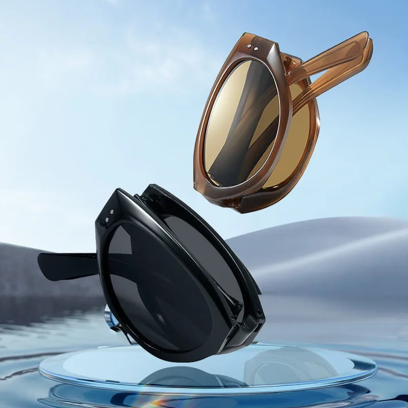 Runde Sonnenbrille Unisex Faltbar Runde Brille, TikTok Viral Herbst 2026 Trendiges Accessoire