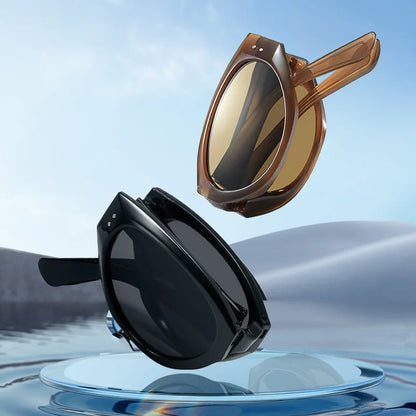 Runde Sonnenbrille Unisex Faltbar Runde Brille, TikTok Viral Herbst 2026 Trendiges Accessoire