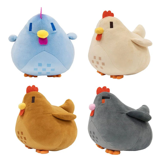 Adorable Plush Chicken Pillow Toy - 20cm (7.8 inch) Soft Stuffed Animal for Kids, Perfect Birthday or Christmas Gift in Blue, Brown, Gray, and White