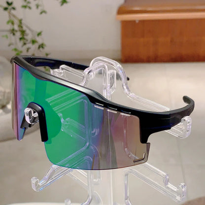 Oversized Sports Sunglasses Men, 2025 Punk Mirror Anti-UV Riding Shades
