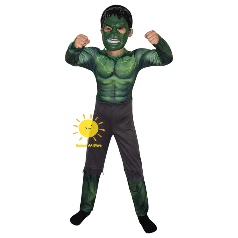 Hulk Bruce Banner-spierkostuumset voor Halloween, cosplaykostuum met handschoenen voor mannen, carnaval en feest 2026